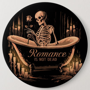 Skeleton with a Rose 6 Cm Round Badge