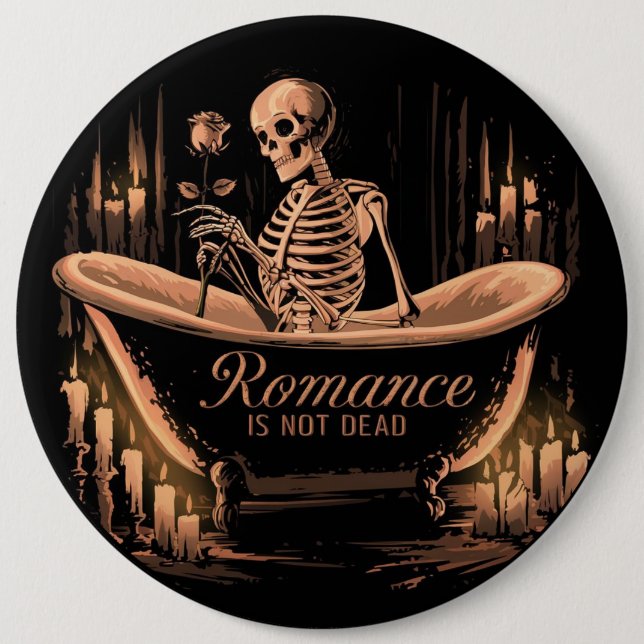 Skeleton with a Rose 6 Cm Round Badge (Front)