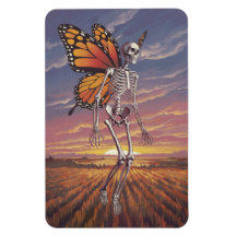Skeleton with Butterfly Wings Design Magnet