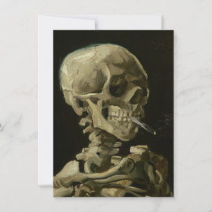 Skeleton with cigarette by Van Gogh Invitation
