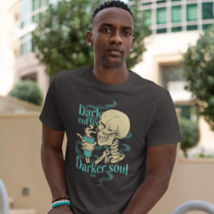 Skeleton With Coffee Cup  T-Shirt