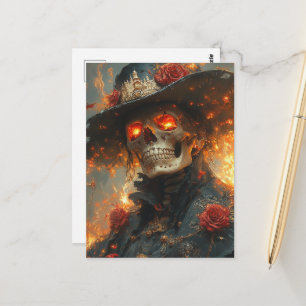 Skeleton With Glowing Eyes Postcard
