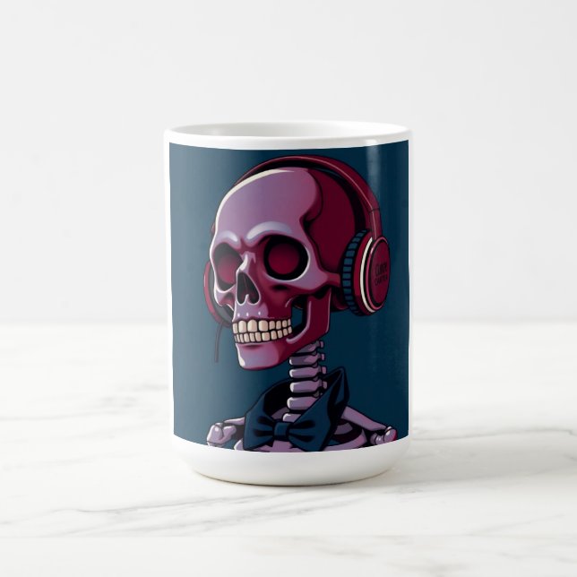 Skeleton with headphones coffee mug (Center)