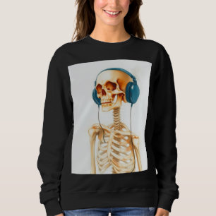 Skeleton with headphones sweatshirt