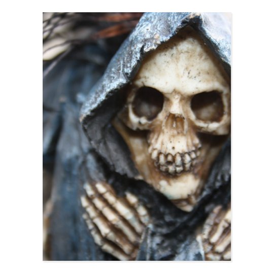 Skeleton with Hood Post Card