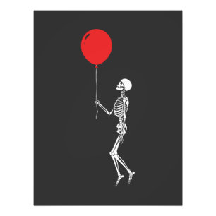 Skeleton with Red Balloon Photo Print