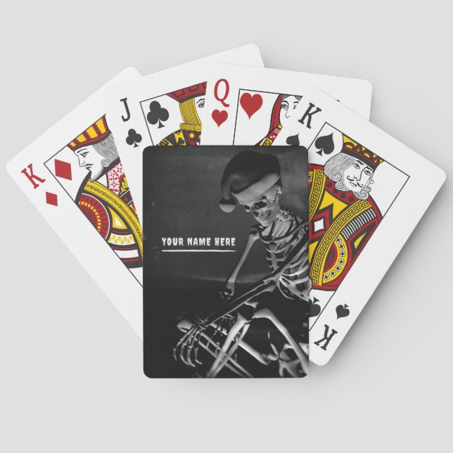 Skeleton with Santa hat Playing Cards (Back)
