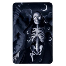 Skeleton Wizard Design Rectangle Magnet