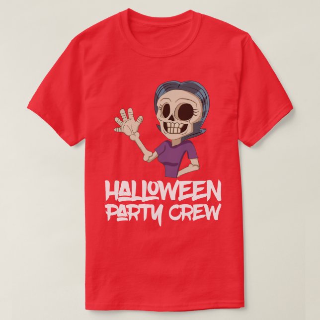 Skeleton Woman Halloween Matching Costume T-Shirt (Design Front)