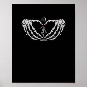Skeleton Woman With Red Heart Hands Festival Poster