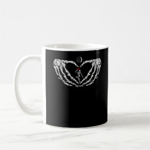 Skeleton Woman With Red In Heart Made Of Hands Fes Coffee Mug