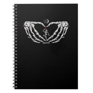 Skeleton Woman With Red In Heart Made Of Hands Fes Notebook