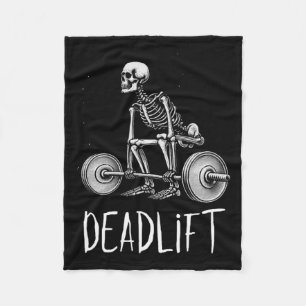 Skeleton Workout Halloween Weight Lifting Fitness Fleece Blanket