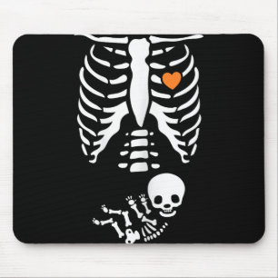 Skeleton Xray Halloween Costume Pregnant Women Mom Mouse Mat