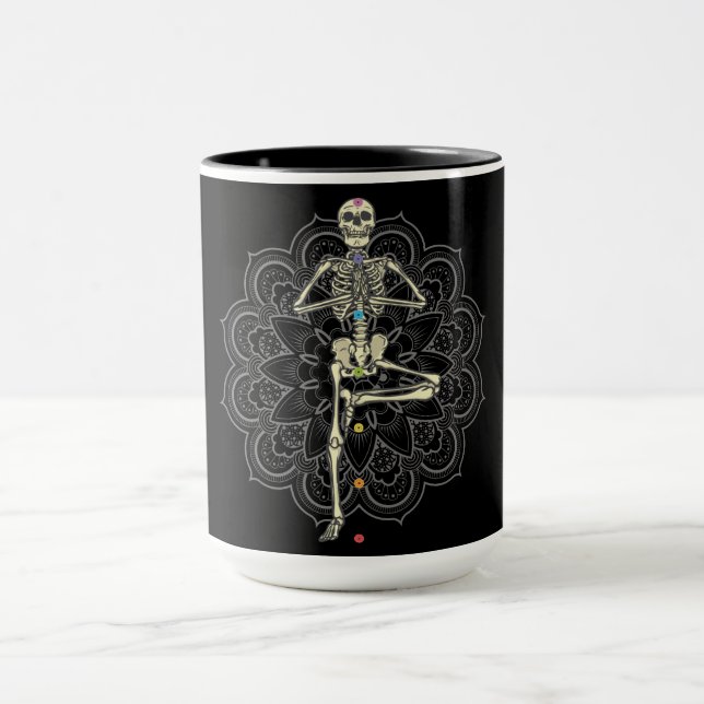 Skeleton Yoga Chakra Mandala Mug (Center)