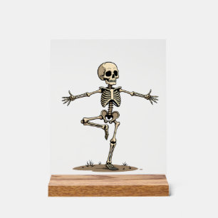 Skeleton Yoga � Funny Halloween Fitness Shirt Acrylic Sign