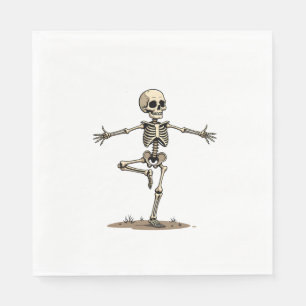 Skeleton Yoga – Funny Halloween Fitness Shirt Napkin