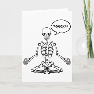 Skeleton Yoga Funny Meditation Halloween Bones Nam Card