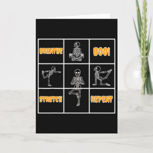 Skeleton Yoga Halloween Funny Breathe Boo Stretch  Card