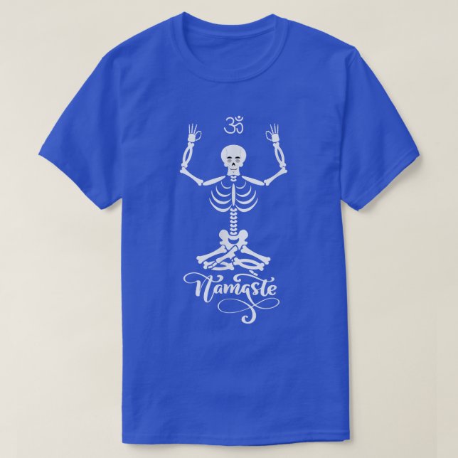 Skeleton Yogi Practicing Lotus Yoga Pose T-Shirt (Design Front)