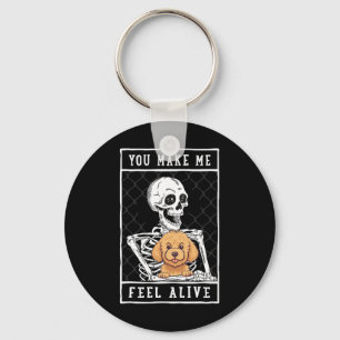 Skeleton You Make Feel Halloween Me Alive Key Ring