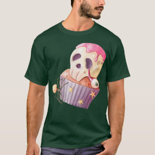 Skeleton Yummy Frosted Cupcake Eyeball Star Spider T-Shirt