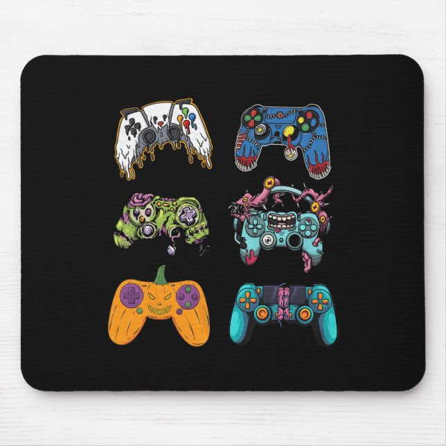Skeleton Zombie Gaming Controllers Halloween For G Mouse Mat (Front)