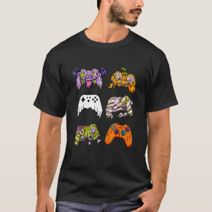 Skeleton Zombie Gaming Controllers Mummy Halloween T-Shirt