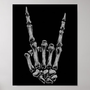 Skeleton Zombie Playing Poker Game Cards Halloween Poster