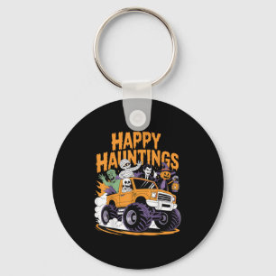 Skeleton Zombie Vampire Monster Truck Halloween Te Key Ring