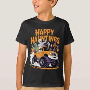 Skeleton Zombie Vampire Monster Truck Halloween Te T-Shirt