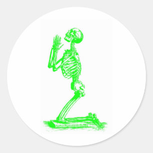 skeletongreen classic round sticker