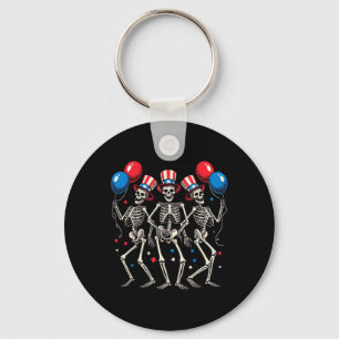 Skeletons 4th Of July Funny Independence Day 2  Key Ring