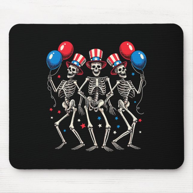 Skeletons 4th Of July Funny Independence Day 2  Mouse Mat (Front)