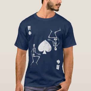Skeletons Ace Of Spades Card Gothic Vintage Poker T-Shirt