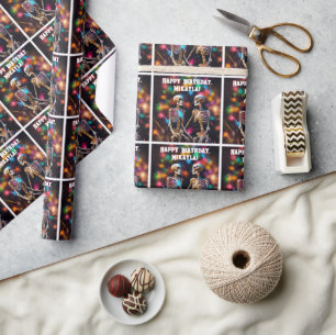 Skeletons and Colourful Ornaments  Wrapping Paper