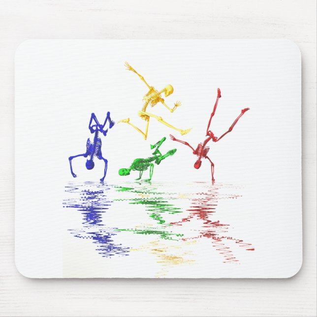 Skeletons breakdancing mouse mat (Front)