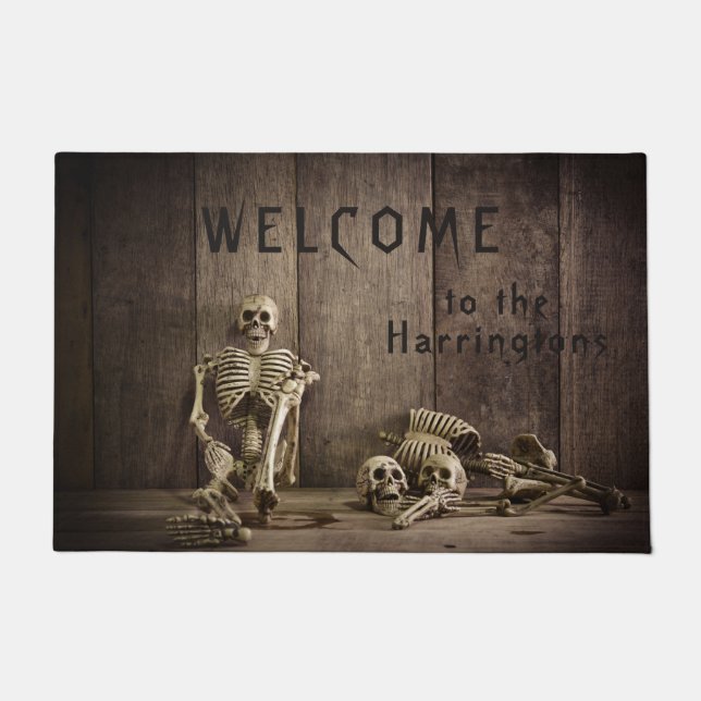 Skeletons custom text door mat (Front)
