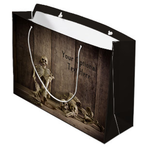 Skeletons custom text large gift bag
