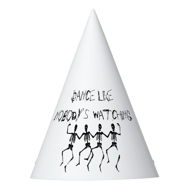 Skeletons Dance Like Nobody's Watching Halloween Party Hat (Front)