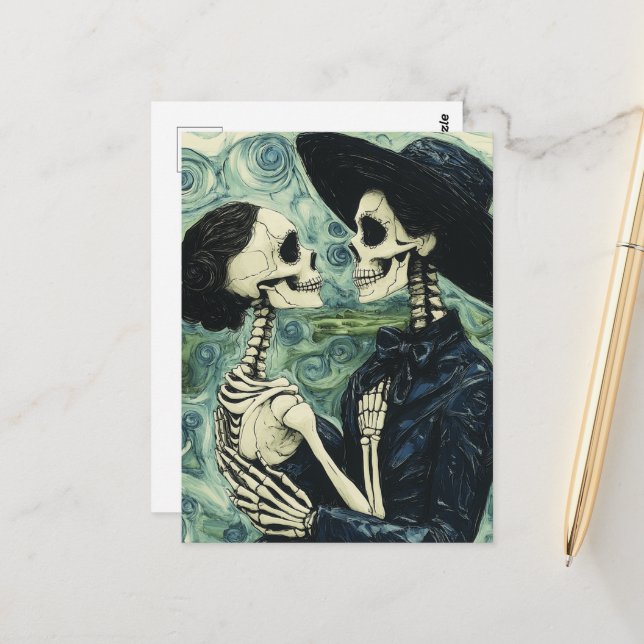 Skeletons Dance Postcard (Front/Back In Situ)