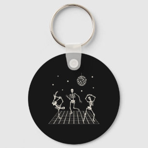Skeletons Dancing At The Club With A Disco Ball Ha Key Ring