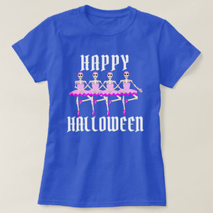 Skeletons Dancing Ballet "Happy Halloween" T-Shirt