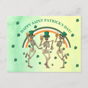 Skeletons Dancing Happy Saint Patrick's Day  Postcard