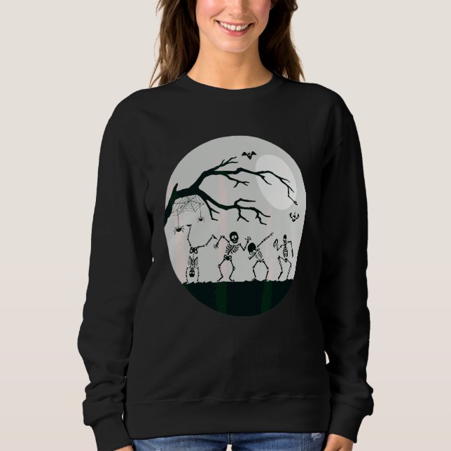 Skeletons Dancing In The Moonlight   Spooky Hallow Sweatshirt (Front)