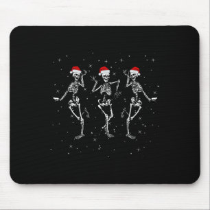 Skeletons Dancing With Xmas Hats - Funny Christmas Mouse Mat