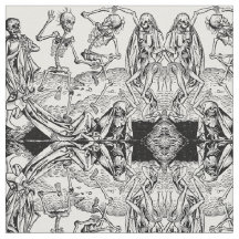 Skeletons Danse Macabre Fabric