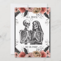 Skeletons Floral Till Death Wedding