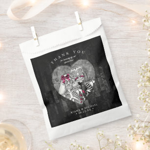 Skeletons Gothic Thank You Burgundy ID866 Favour Bags