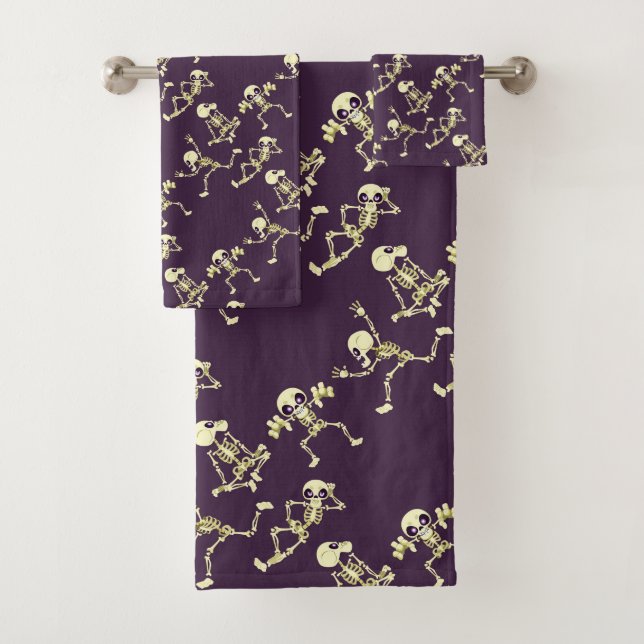 Skeleton's Halloween  Bath Towel Set  (Insitu)